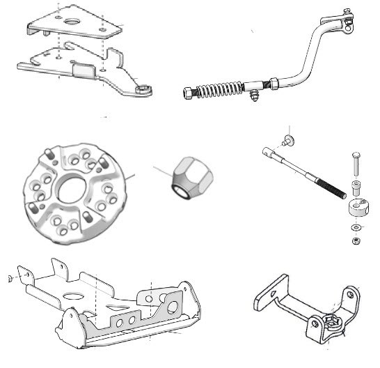 Brackets and mount kit components